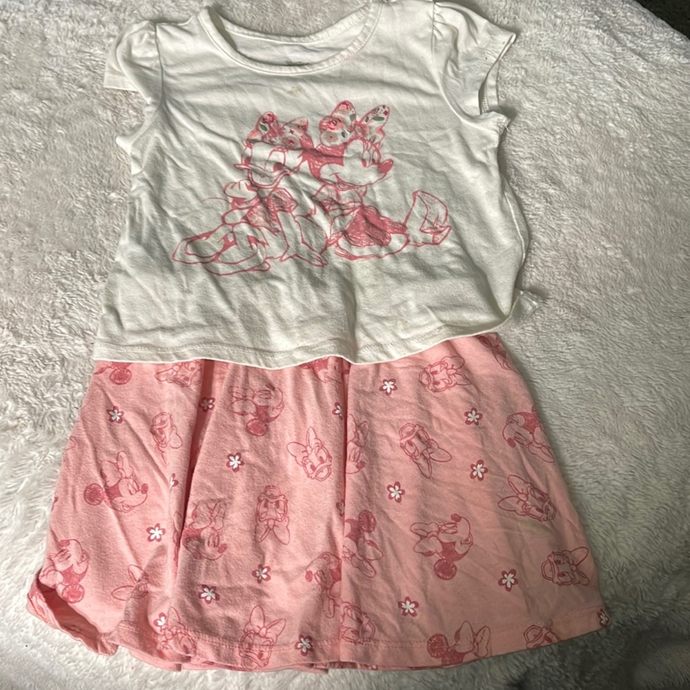 Minnie Mouse and Daisy shirt and skirt set